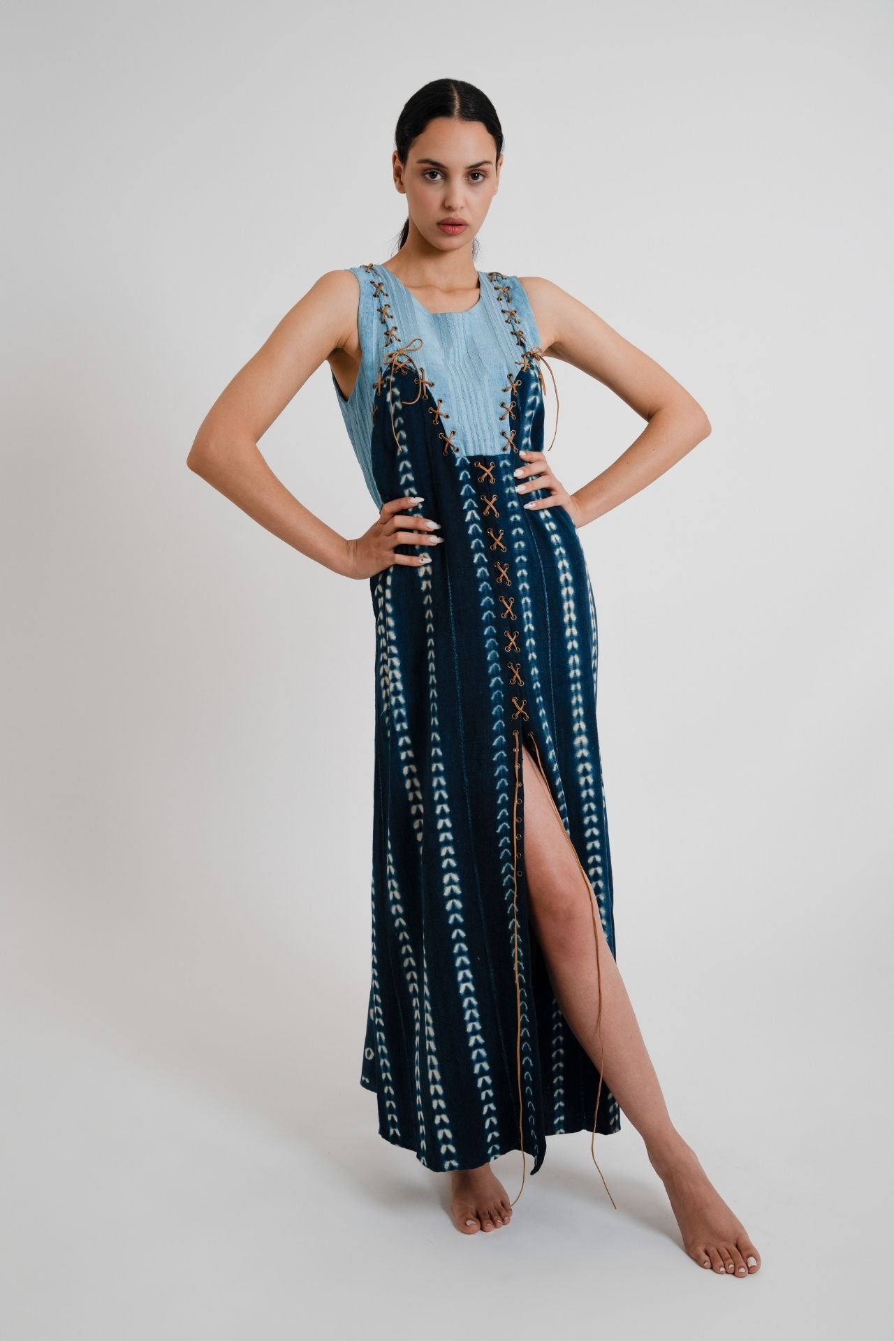 INDIGO LONG LACE DRESS INDIGO LONG LACE DRESS