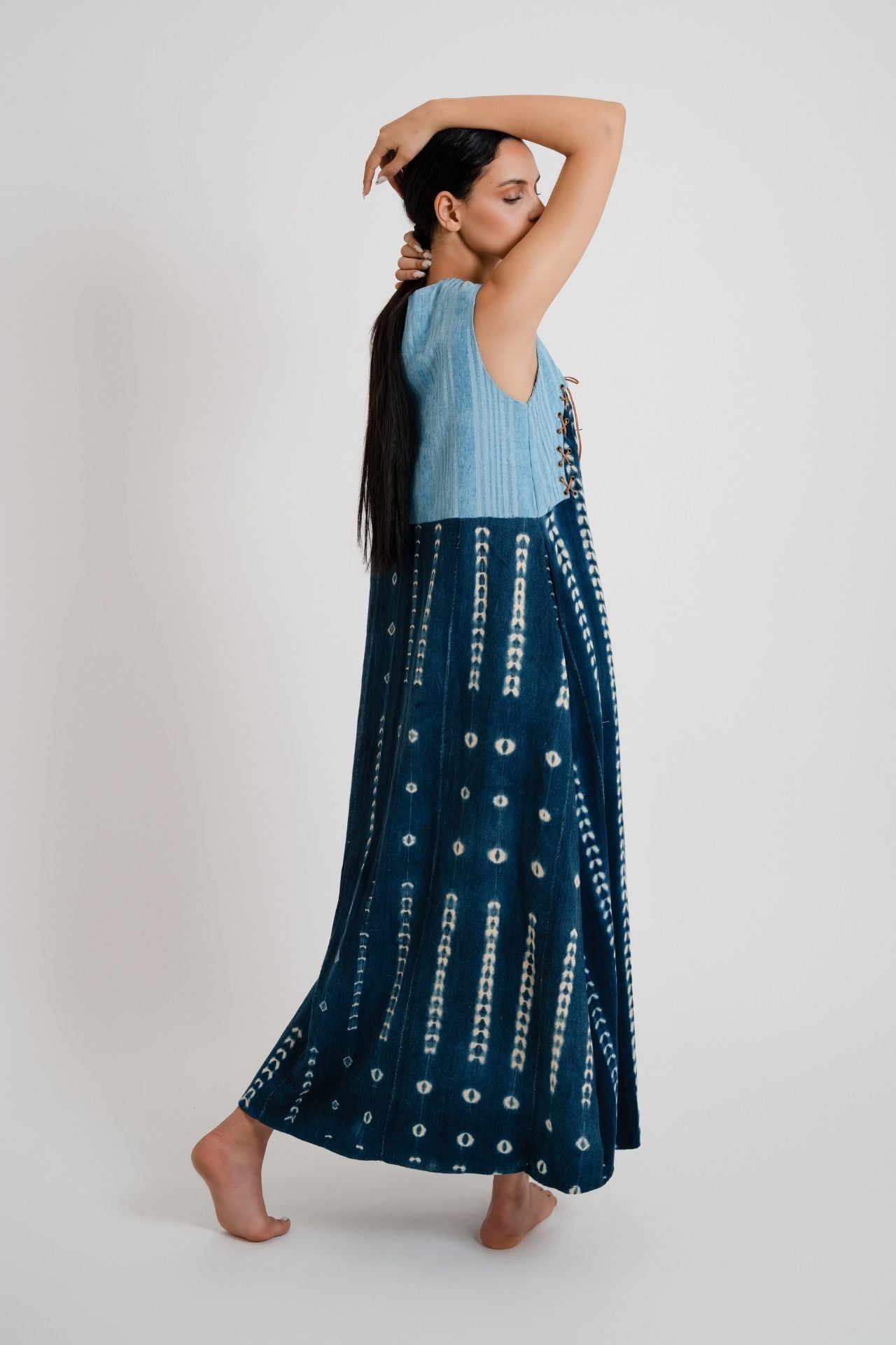 INDIGO LONG LACE DRESS INDIGO LONG LACE DRESS